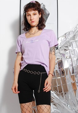 90s grunge y2k fairy lilac graphic SUNSHINE t-shirt top