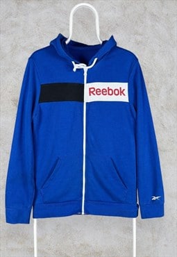 Vintage Reebok Hoodie Blue Full Zip Men's Small