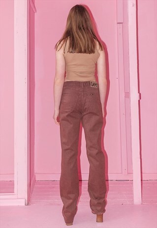 VINTAGE CHOCOLATE BROWN STACKED JEANS / UNISEX
