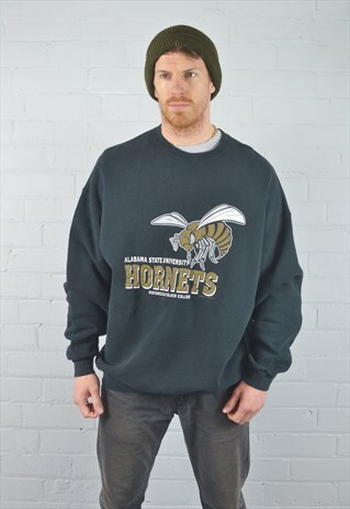 VINTAGE LEE BLACK "HORNETS" COLLEGE SWEATSHIRT