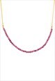 Pink tourmaline stones necklace in silver and 22K gold plate