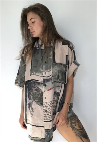 PATTERNED OVERSIZED RETRO VINTAGE UNISEX FESTIVAL SHIRT