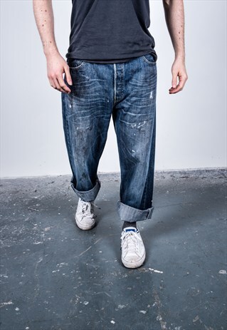 VINTAGE BLUE LEVI'S 501 PAINT JEANS