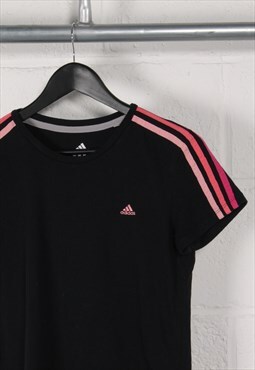 Vintage Adidas T-Shirt in Black Sports Top Medium