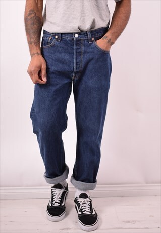 LEVI'S 501 MENS VINTAGE JEANS W34 L34 BLUE 90S