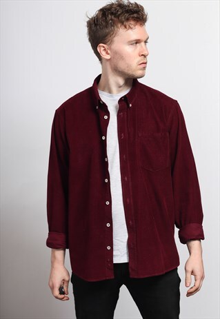 VINTAGE CORDUROY CORD SHIRT RED