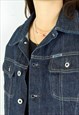 SYNERGIC XL DRY DENIM RAW JACKET BLUE JEANS BLAZER COAT