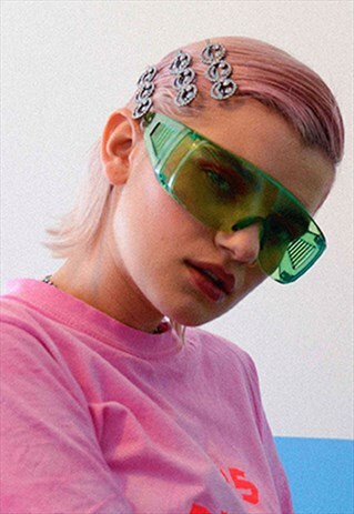 SUPERSIZE PINK CLEAR SUNGLASSES