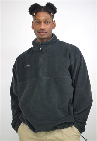 VINTAGE 90S COLUMBIA BLACK 3/4 ZIP FLEECE JUMPER