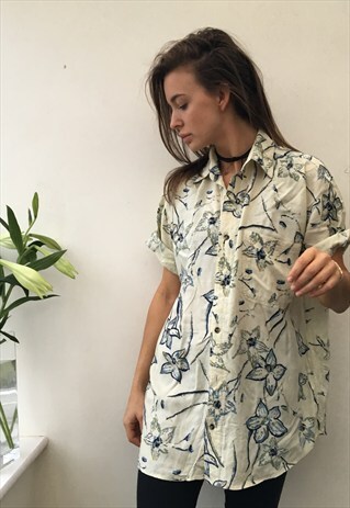 CRAZY PATTERNED OVERSIZED RETRO VINTAGE UNISEX FESTIVAL SHIR