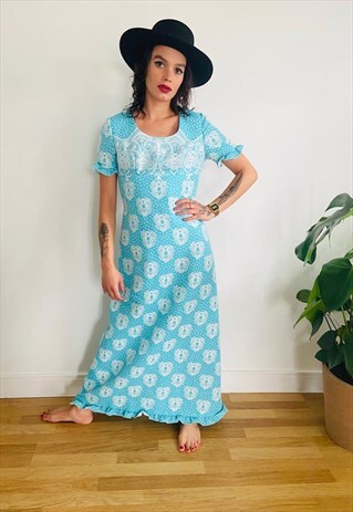 1970S BABY BLUE MAXI DRESS