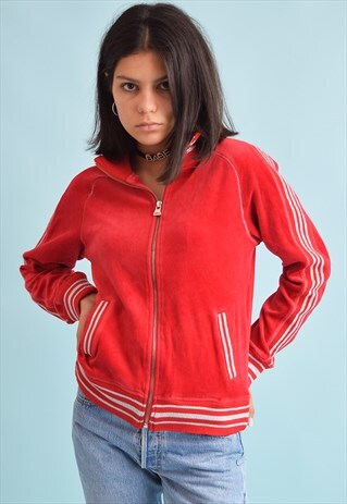 90'S RETRO VELVETEEN ATHLEISURE SPORTS TRACKSUIT JACKET TOP