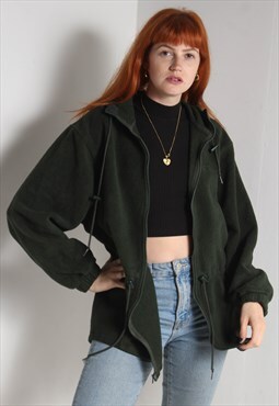 Vintage LL Bea Fleece Oversize Hoodie Jacket Green