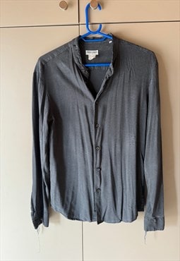 Vintage GIORGIO ARMANI Le Collezioni Gray Collarless Shirt