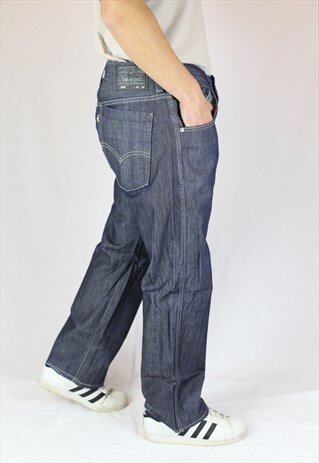 MENS VINTAGE LEVIS 569 JEANS W34 L28 LOOSE FIT ZIP FLY 90S