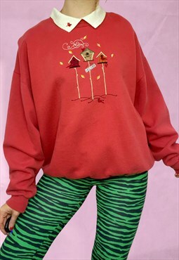 Vintage 80s Embroidery Wildlife Sweatshirt Jumper