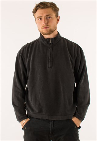 VINTAGE 90S BLACK NIKE GOLF QUARTER ZIP SWEATSHIRT