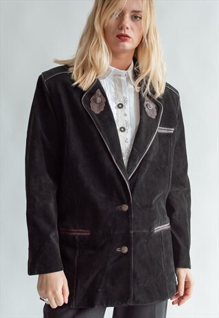 VINTAGE 70S BOHO BAVARIAN JACKET IN SUEDE