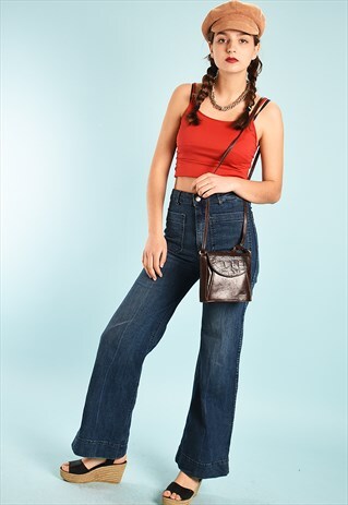 90'S RETRO PARIS CHIC LEATHER MINI SHOULDER SATCHEL BAG