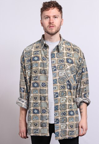 VINTAGE AZTEC PATTERNED SHIRT