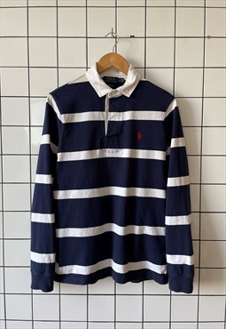 Vintage POLO RALPH LAUREN Rugby Shirt Pullover Striped Top 