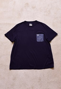 Fred Perry x Drakes Archive Blue Pocket T Shirt 