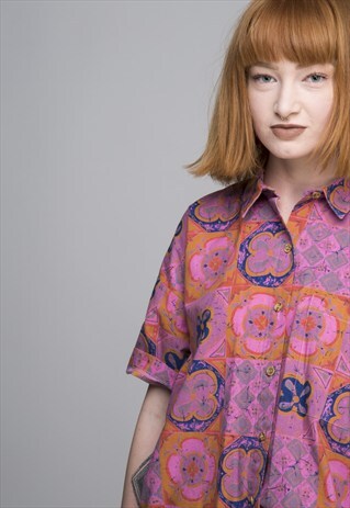 BRIGHT PINK DETAILED VINTAGE SHIRT