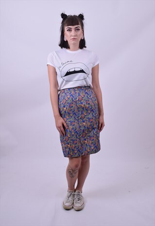 VINTAGE 80'S PAISLEY PENCIL SKIRT SIZE 6 TO 8 HANDMADE