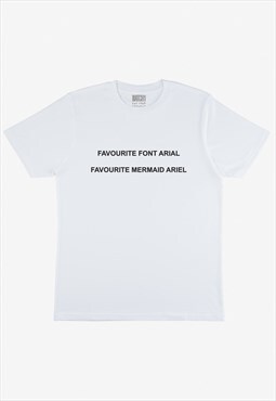 Favourite Ariel Mermaid Slogan T-Shirt In White