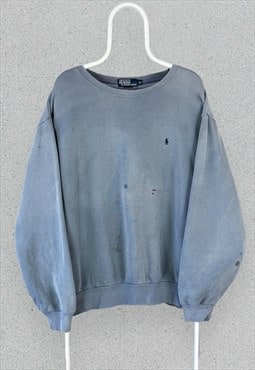 Polo Ralph Lauren Blue Grey Sweatshirt Pullover Mens XL