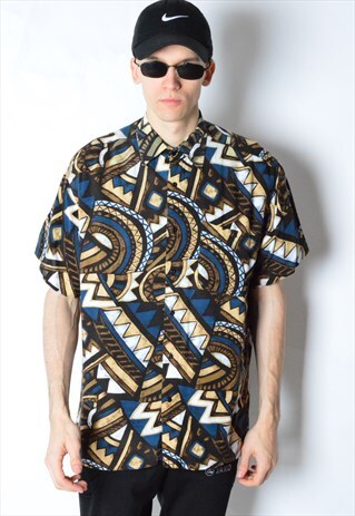 VINTAGE 90S ABSTRACT SHORT SLEEVE SHIRT