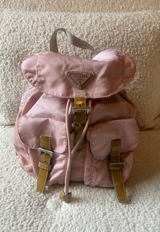 Vintage Y2K Prada nylon rucksack in baby pink