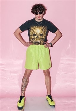 Vintage Y2K hot rave / swim shorts in neon apple green