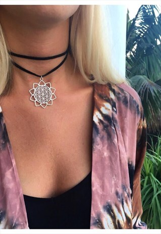 THE FLOWER OF LIFE DOUBLE CHOKER