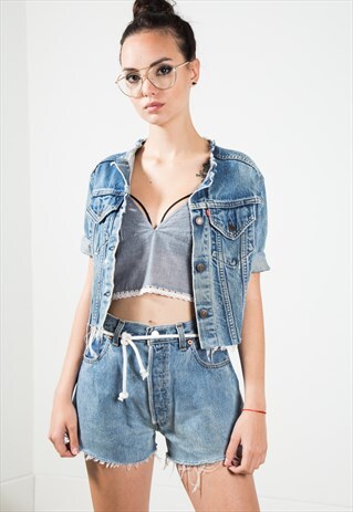 VINTAGE 80S REWORKED 501 FRAYED HEM SHORTS / 0071