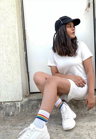 CLASSIC SOLID WHITE T-SHIRT DRESS IN WHITE