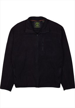 Vintage 90's Timberland Fleece Jumper Full Zip Up Black
