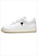 STAR PATCH SNEAKERS CHUNKY SOLE SKATER SHOES IN WHITE 