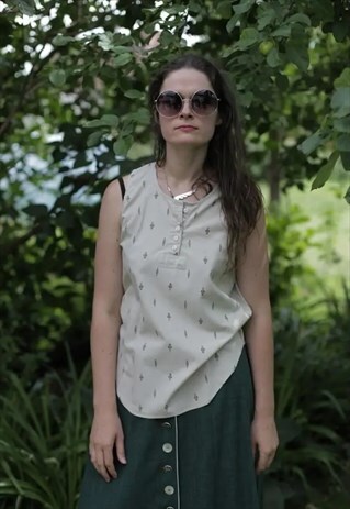 VINTAGE 90'S AZTEC PRINT SLEEVELESS BLOUSE