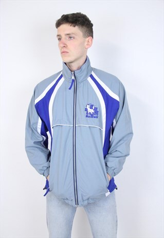 VINTAGE 90S PATTERNED ZIP-UP SHELL JACKET