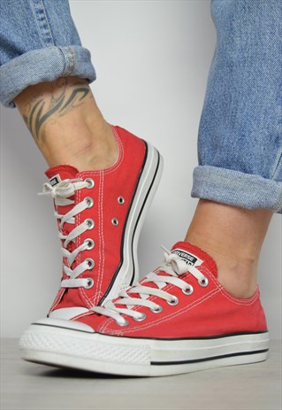 VINTAGE 90S CONVERSE RED OX SHOES TRAINERS SNEAKERS GRUNGE