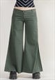 VINTAGE Y2K LOW WAIST WIDE LEG GREEN TROUSERS