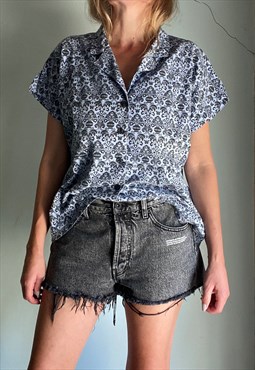 Vintage Patterned Denim Shirt