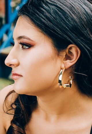 TWISTED GOLD LARGE LUXE HOOPS