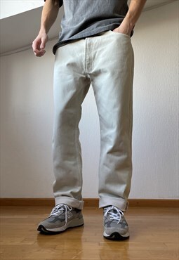 Vintage LEVIS 501 Jeans Denim Pants 90s Beige
