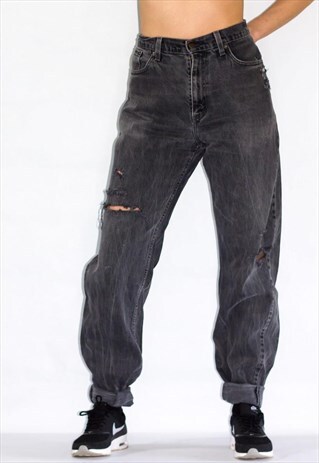 VINTAGE 80'S HIGH WAIST GREY WASH LEVI JEANS