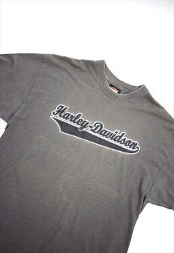 Vintage Y2k Harley Davidson Grey Logo T-shirt  