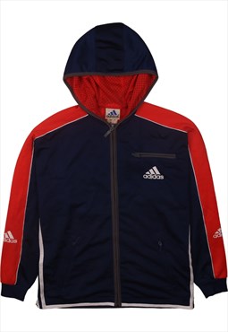 Vintage 90's Adidas Hoodie Sportswear Full Zip Up Navy Blue