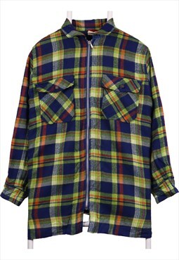 Vintage 90's Palmettos Shirt Tartened lined Check Long