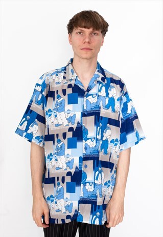 VINTAGE 90S HIP HOP PRINT SHIRT ID:4186